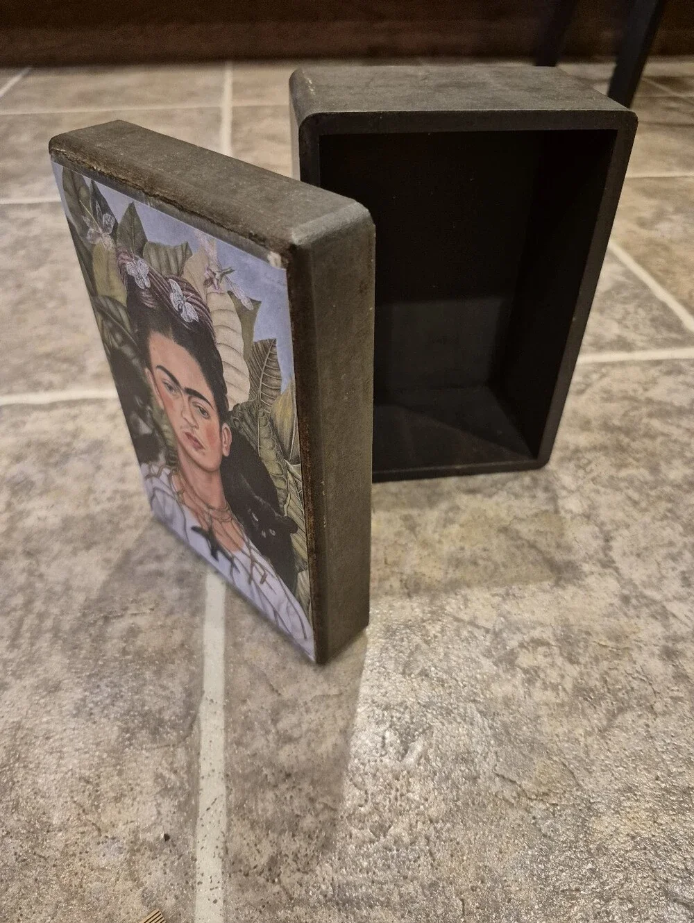 Frida Kahlo Portrait Decorative Wooden Box - One Of A Kind